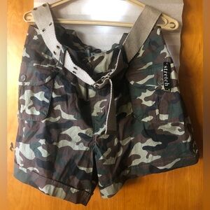 Women's Camouflage Cargo Shorts with belt